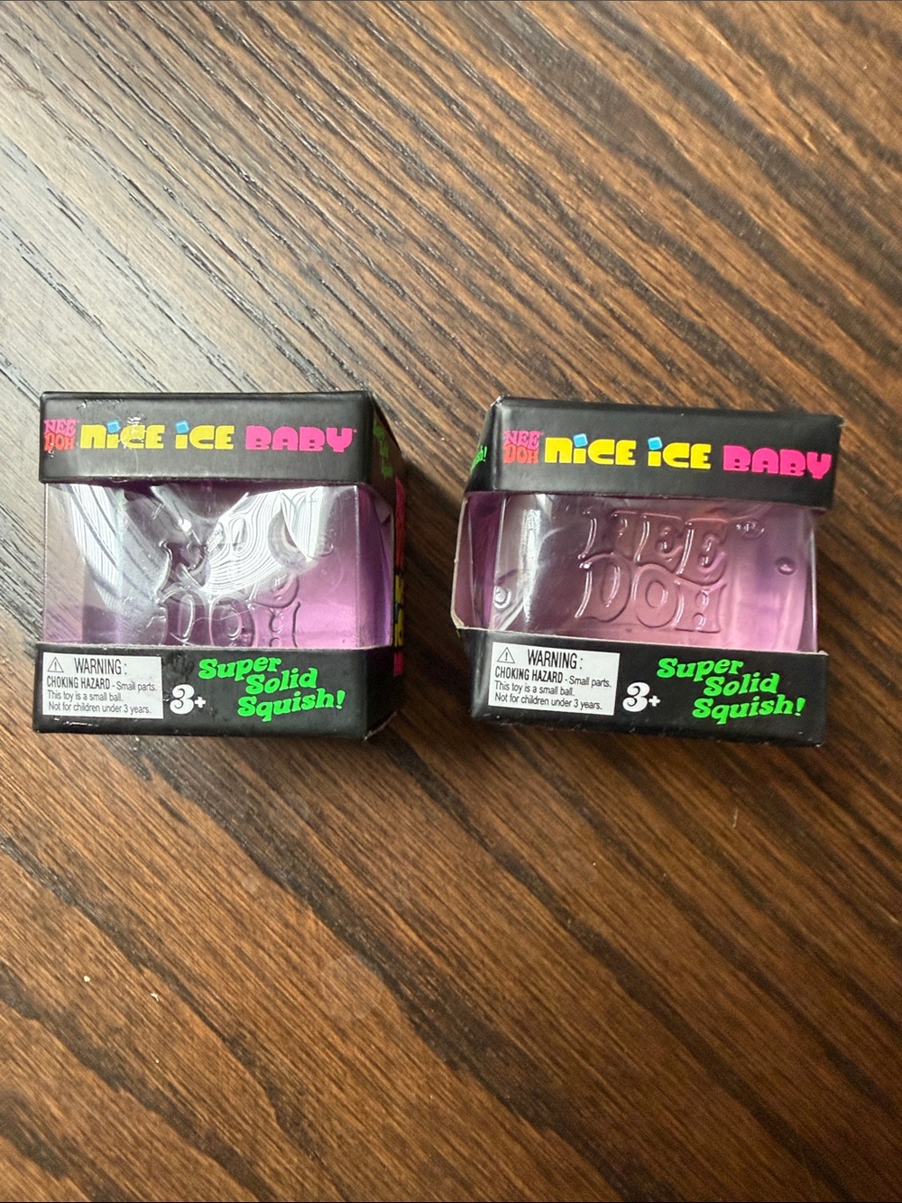Needoh Nice Ice Baby Purple 1.25 Mini Squish Cube NEW IN BOX
